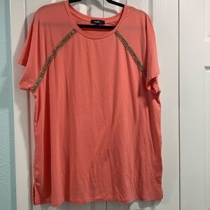 Angels Peach-y Bedazzled Tee
